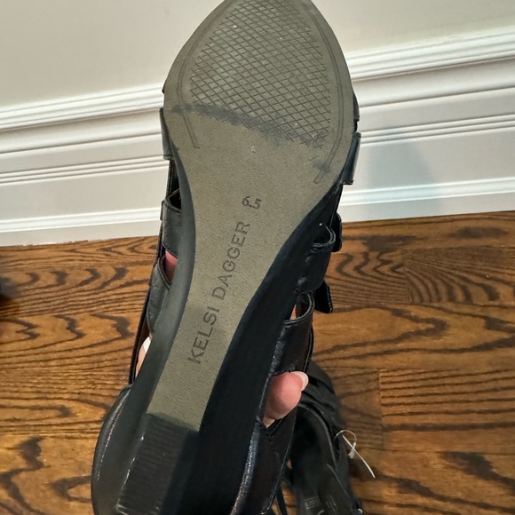 Black wedge straps booties. Kelsi Dagger. New - Picture 3 of 5